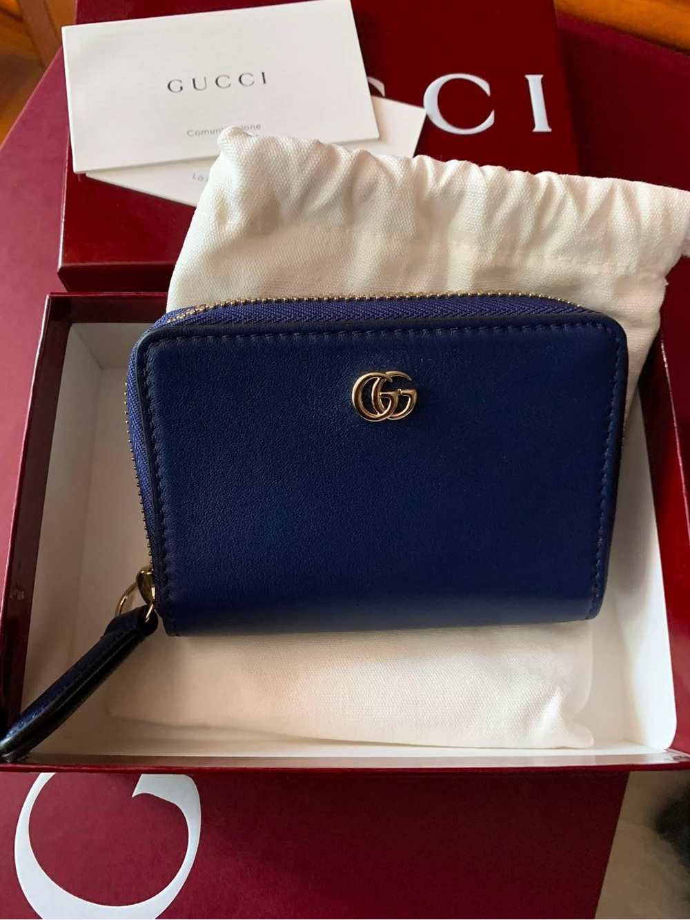 💙Brand New Double Gucci Zip Around Wallet – Japan Exclusive Blue